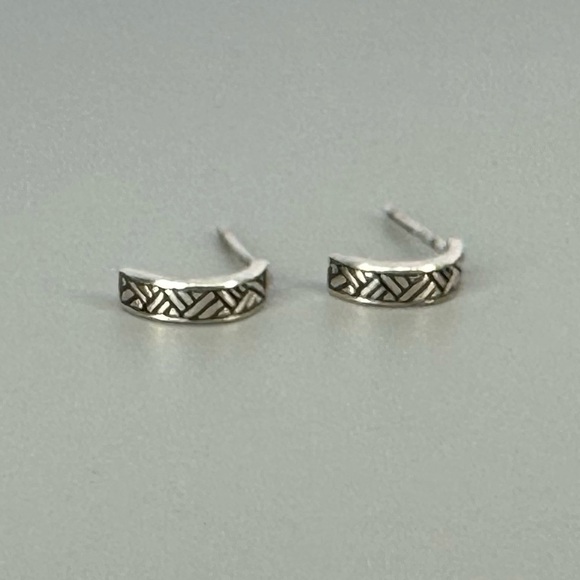 Chic Sterling Silver Tiny Huggie Hoops - Delicate Half Hoop Earrings - Picture 10 of 16